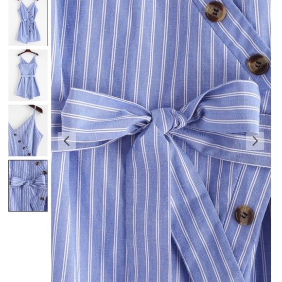 ZAFUL Buttoned Stripes Cami Dress - Picture 3 of 3